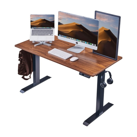 Innoflex Electric Standing Desk, 48x 24 Inches Height Adjustable Desk, Sit and Stand Up, Ergonomic Rising Computer Table with Memory Preset, Dark Walnut