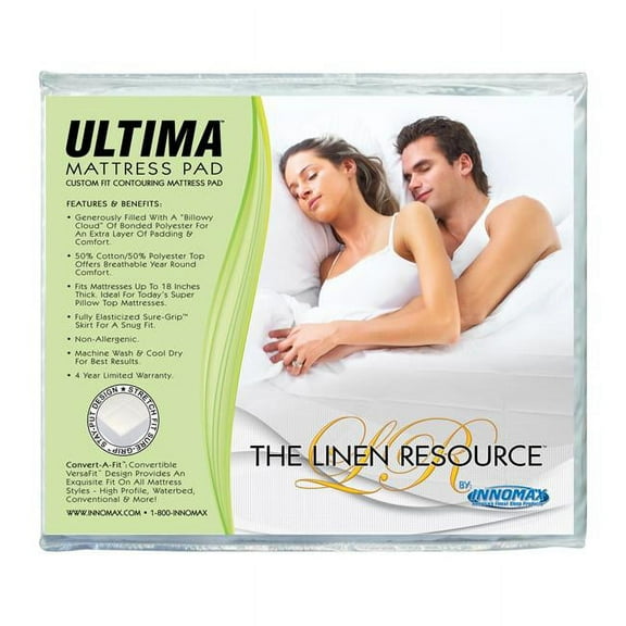 Innomax 5-85-QF-R Ultima Custom Fit Contouring Protection Super Single Mattress Pad, Full Size