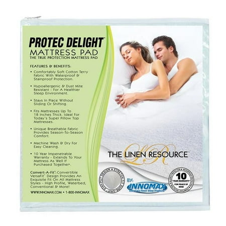 Innomax Protec Delight True Protection Mattress Pad, Twin-Twin Extra Large