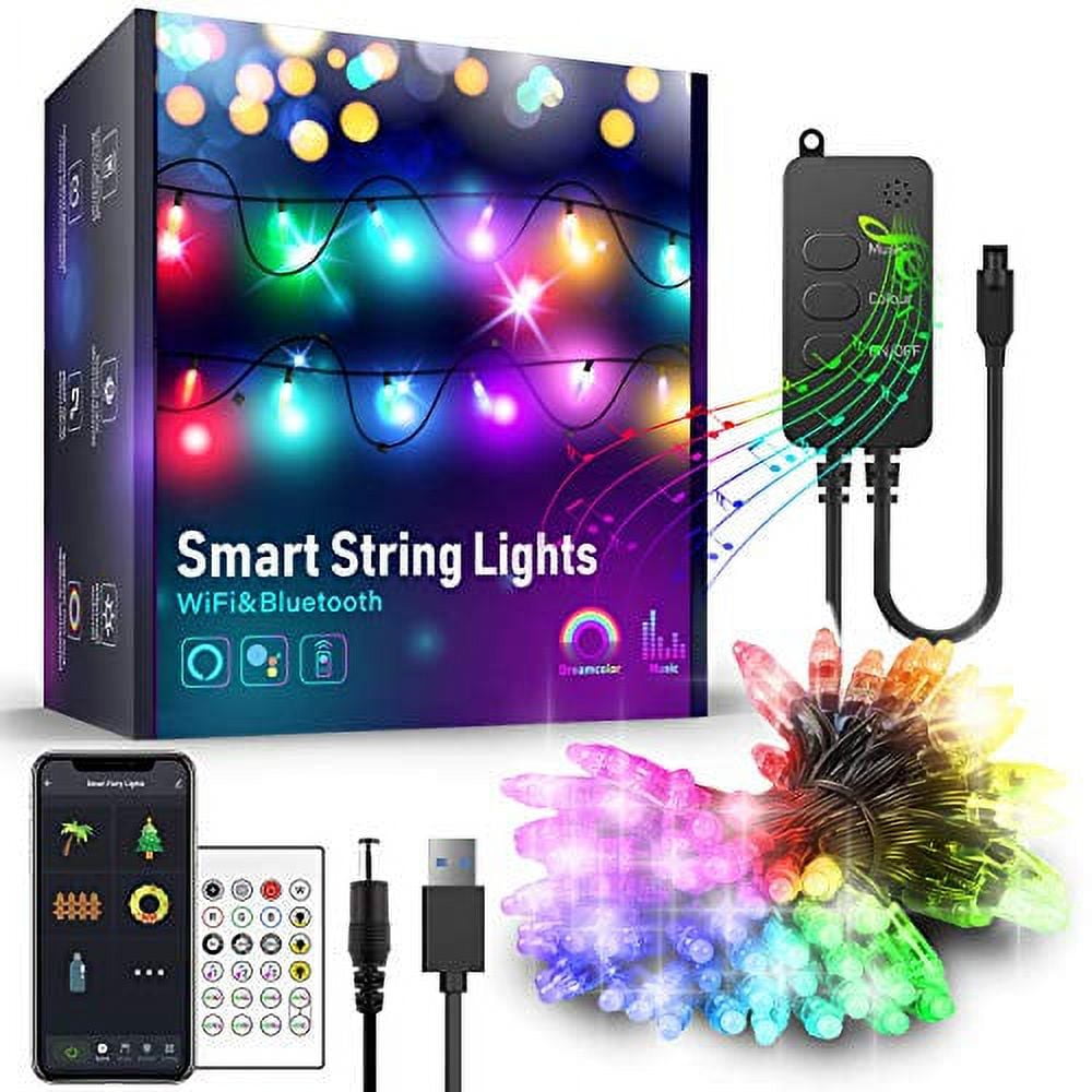 iBaycon RKPO-UL0501200IP44-1 Smart C9 Christmas Lights, 100 LED 65ft  Bluetooth Outdoor Christmas Lights String, APP Remote Controlled, Music  Sync Color Chan