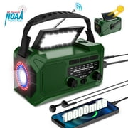 Innopower 10000mAh Hand Crank Radio,Emergency Radio,Solar Radio,NOAA/AM/FM Weather Radio,USB Type-C Charging Radios Portable with LED Reading Light,SOS,Compass for Camping Hiking Climbing