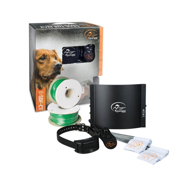 SportDOG Brand Contain + Train System - In-Ground Electric Dog Fence & Remote Trainer - Waterproof Collar - Tone, Vibrate, & Shock - from Parent Company Invisible Fence Brand - Up to 100 Acres