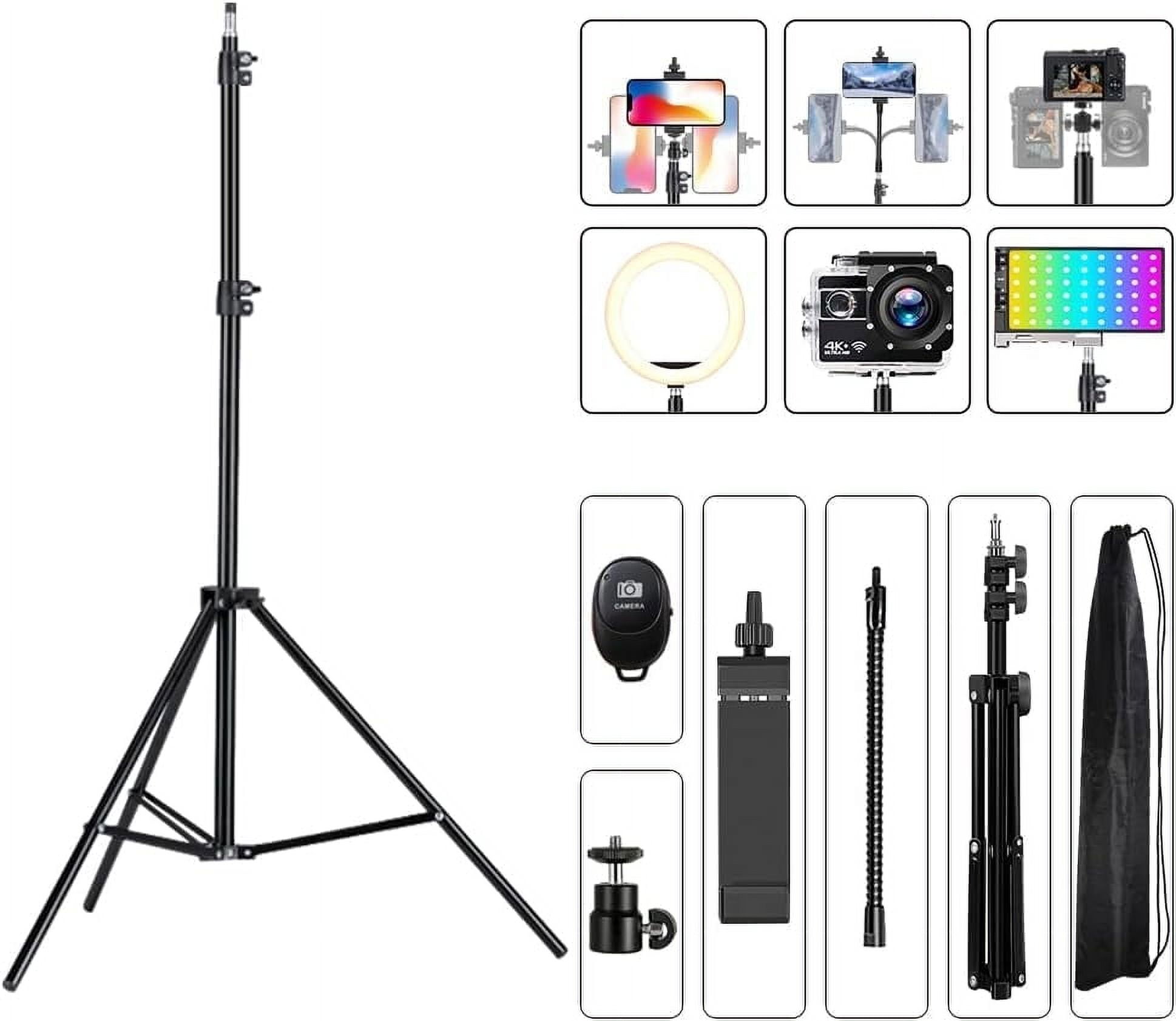 Innotech 64" Phone Tripod & Selfie Stick with Wireless Remote and Phone Holder, Black