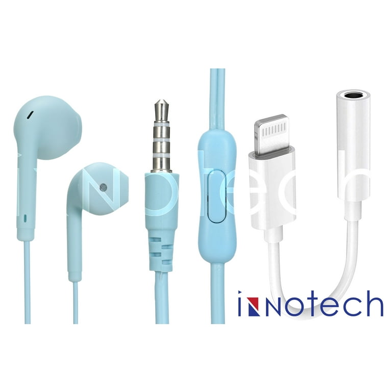 Innotech Aux Earbuds/Earphones, 3.5mm Wired Headphones Noise Isolating  Earphones Volume Control & Built-in Microphone with Headphone Jack Adapter  Compatible with iPhoneAndroid/MP3/MP4 
