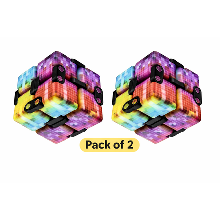 Innotech Infinity Cube Fidget Toy Stress Relieving Fidgeting Game for Kids and Adults,Cute Mini Unique Gadget for Anxiety Relief and Kill Time- 2 pack
