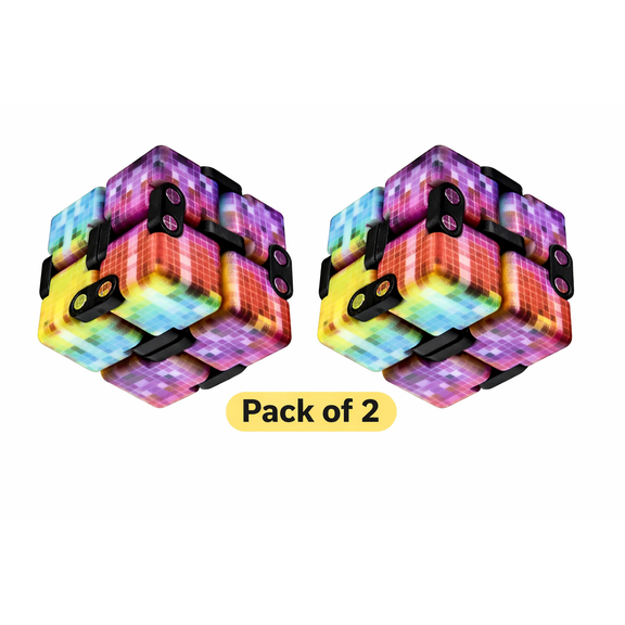Innotech Infinity Cube Fidget Toy Stress Relieving Fidgeting Game for Kids and Adults,Cute Mini Unique Gadget for Anxiety Relief and Kill Time- 2 pack