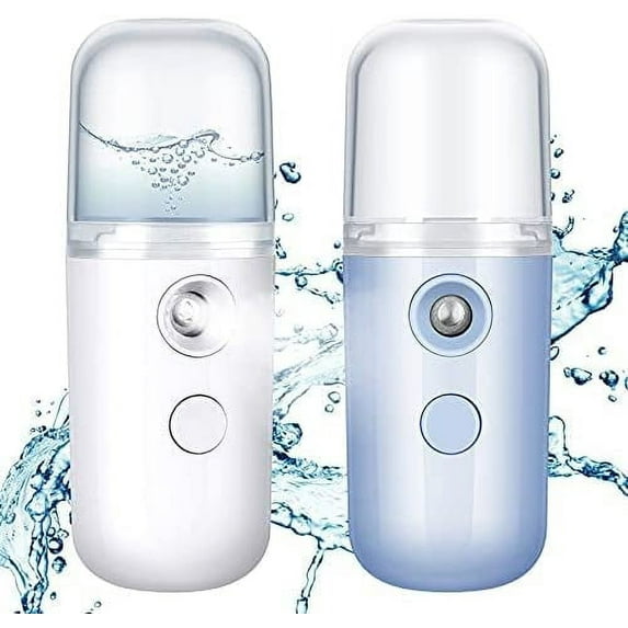 Innotech Mini Nano Facial Mister USB Rechargeable White & Blue, 2 Pieces
