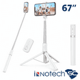 thumbnail image 1 of Innotech SC 67’’ Adjustable Selfie Stick Tripod with Wireless Remote & 2 Flash Light– Portable, Stable,Lightweight Tripod for iPhone, Android,GoPro –Travel, Photography,Live Streaming, Vlogging White, 1 of 9