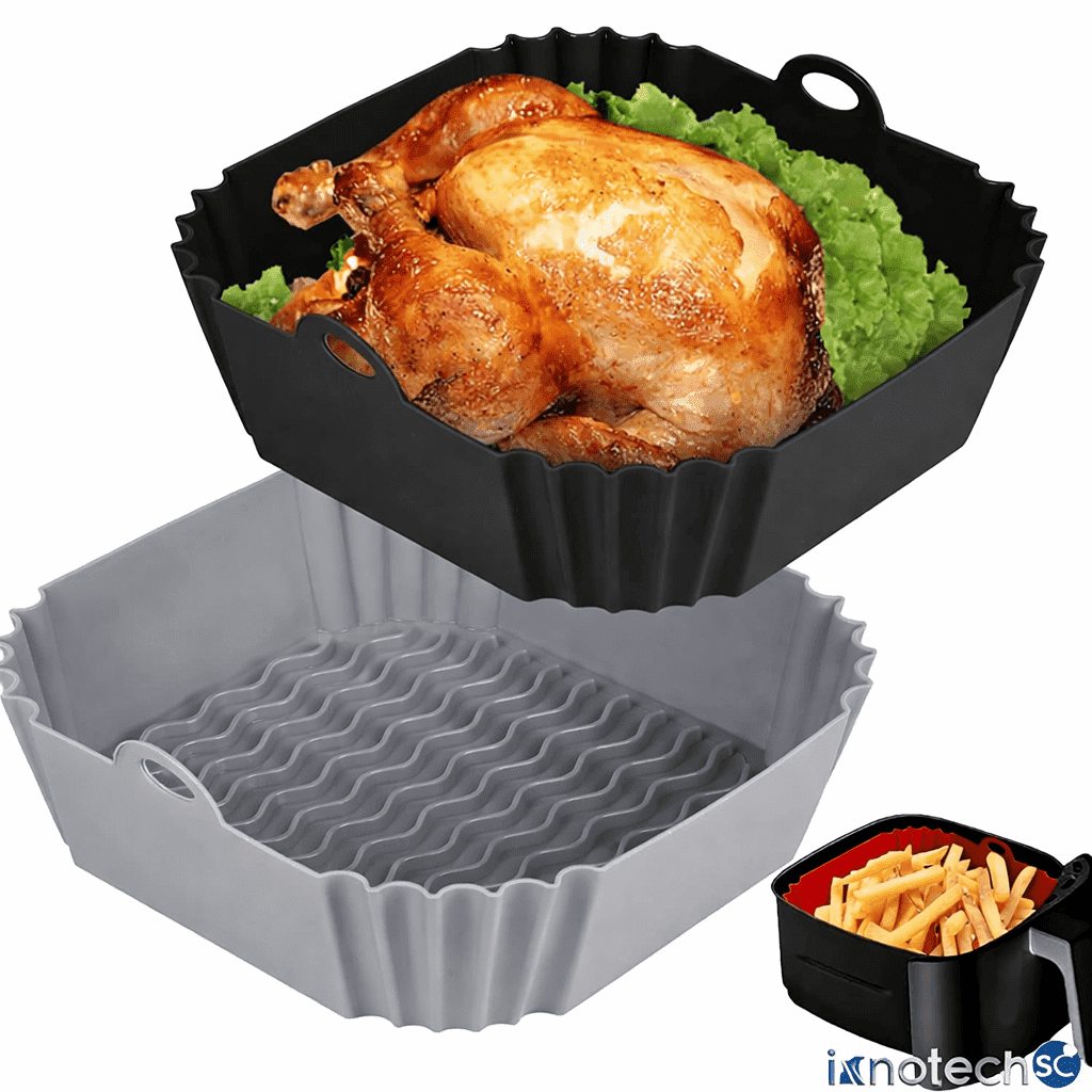 Innotech SC 8.5” Square Silicone Air Fryer Liner, Reusable Non-Stick ...