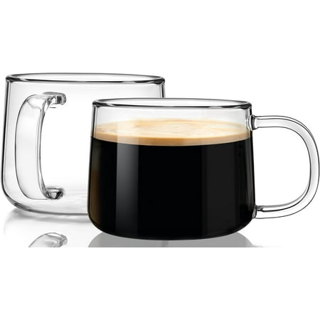 Innotech SC Espresso Cups Set of 2, 4.3oz Espresso Shots Cup, High Borosilicate Glass Espresso Cups with Handle, Espresso Machine Accessories