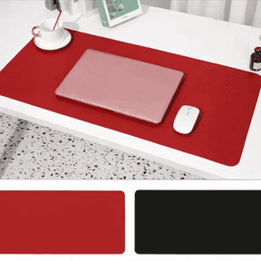 Innotech SC Large Desk Pad 31.5 x 15.7 Inch, Reversible PU Leather Desk Mat, Waterproof Mouse Pad for Office, Home & Gaming Desk- Black & Red