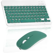 Innotech SC Rechargeable Bluetooth Keyboard and Mouse Combo Ultra-Slim Portable Compact Wireless Mouse Keyboard Set for Android Windows Tablet Cell Phone iPhone iPad OS/iOS 13 and Above- Dark Green