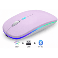 thumbnail image 1 of Innotech SC Wireless Bluetooth Mouse – Rechargeable Slim Silent Mouse with LED Lights, Dual Mode (BT5.2 & 2.4G USB Receiver) Portable for Laptop, iPad, Tablet, Mac & Computers – Purple, 1 of 9