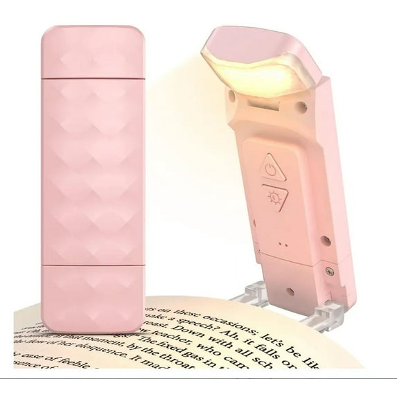 Innotech USB Rechargeable Book Light, Warm White, Brightness Adjustable for Eye-Protection, LED Clip on Portable Bookmark long lasting Light for Reading in Bed, Car, Tent