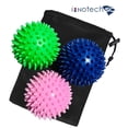 thumbnail image 1 of InnotechSC Spiky Massage Balls Pack of 3 Muscle Roller Lacrosse Balls for Plantar Fasciitis Back Shoulder Pain Relief Foot Muscles, Trigger Point Yoga, Deep Tissue, Stress Reflexology, 1 of 7