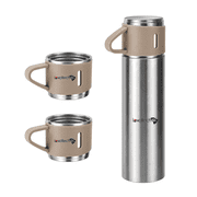 INNOTECH SC Stainless Steel Thermos Bottle 500ml - Vacuum Insulated Flask with Serving Cup, Double-Wall Hot & Cold Drink Water Bottle   Brown