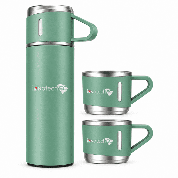 INNOTECH SC Stainless Steel Thermos Bottle 500ml - Vacuum Insulated Flask with Serving Cup, Double-Wall Hot & Cold Drink Water Bottle – Green