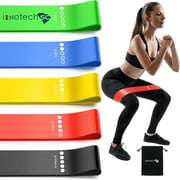 Innotechsc Resistance Bands for Working Out, Elastic Exercice Loop Bands for Physical Therapy, 5 Set of Stretch Bands for Booty Legs, with Instruction Manual and Carry Bag