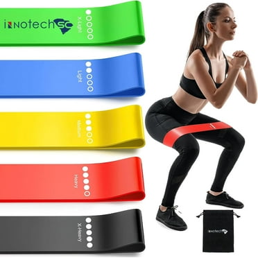 Innotechsc Resistance Bands for Working Out, Elastic Exercice Loop Bands for Physical Therapy, 5 Set of Stretch Bands for Booty Legs, with Instruction Manual and Carry Bag