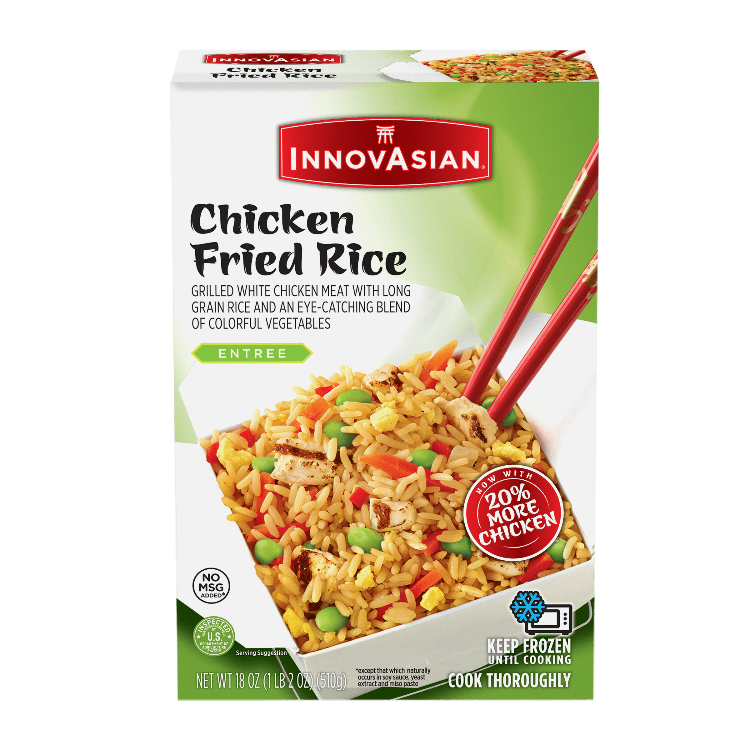 Frozen Asian Rice InnovAsian Cuisine Chicken Fried Rice 18 oz Frozen Meal with Grilled ...
