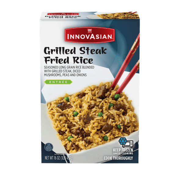 InnovAsian Grilled Steak Fried Rice, 16 oz (Frozen Meal)