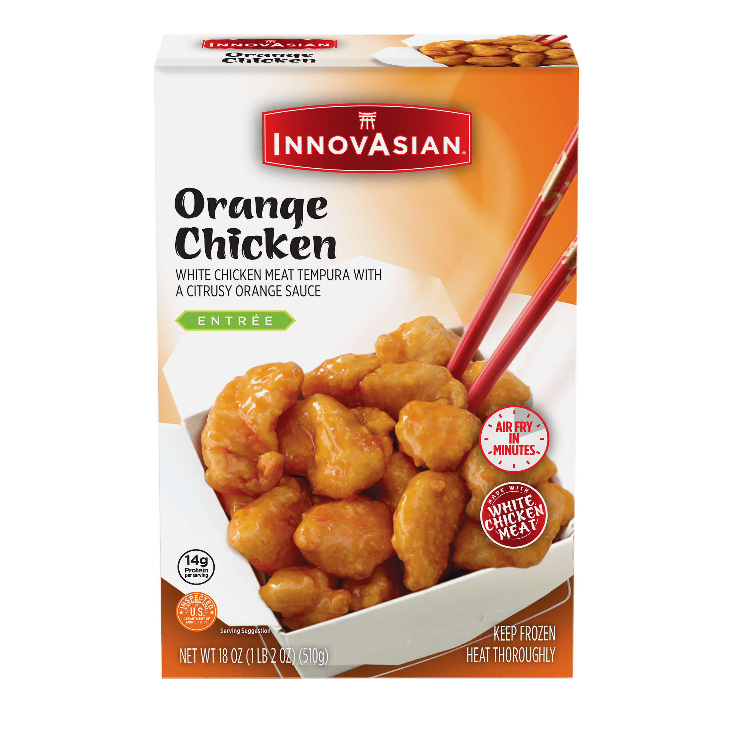 InnovAsian Orange Chicken Meal, 18 oz (Frozen Meal)