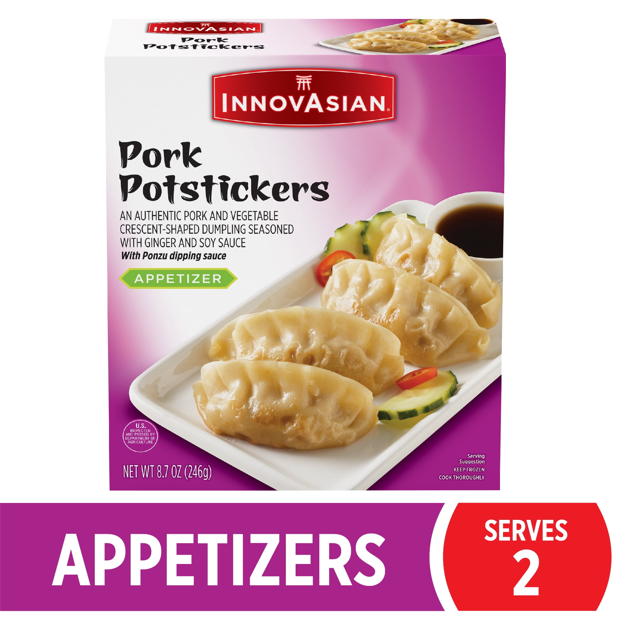 InnovAsian Pork Potstickers with Ponzu Sauce, 8.7 oz (Frozen Meal