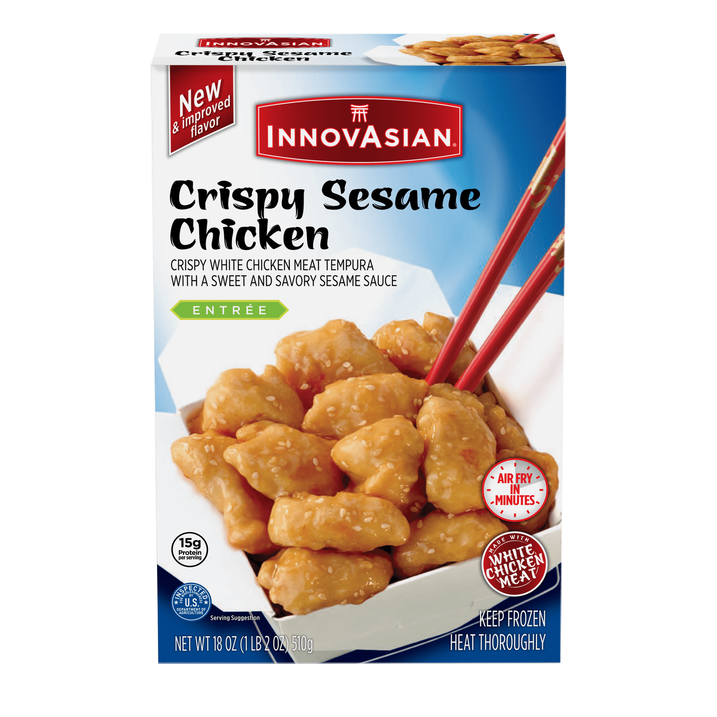 InnovAsian Crispy Sesame Chicken, 18 oz (Frozen Meal)