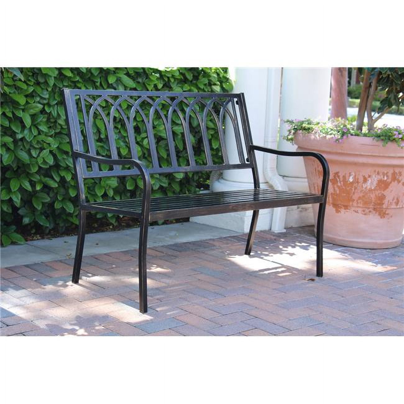 Innova Hearth & Home S548-85 Lakeside Steel Bench - Antique Black