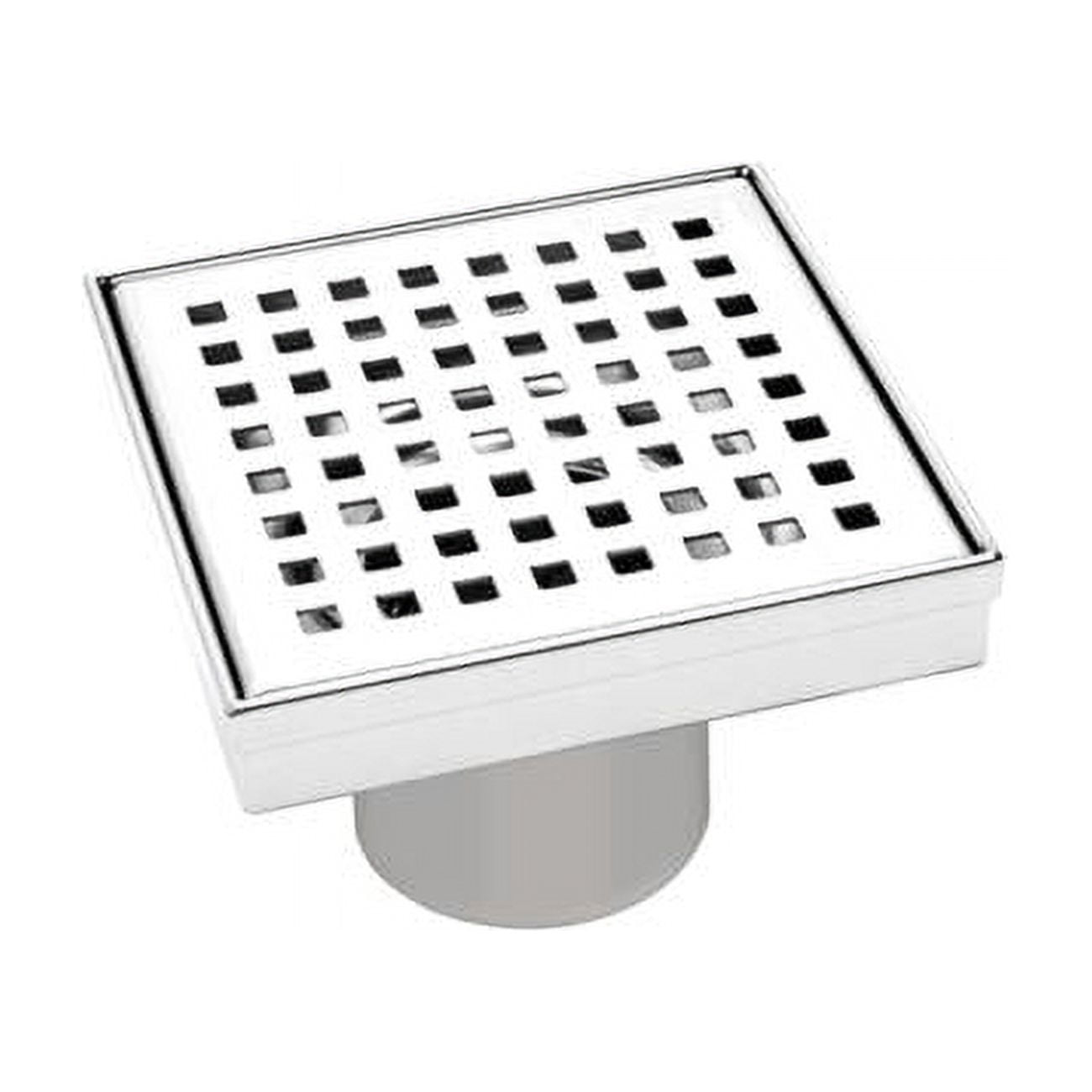 Innova 4" Chrome Stainless Steel Square Shower Drain Grate