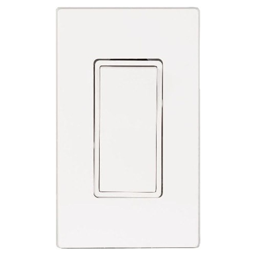 Innova-Simple Switch Wall Plate and Gang Box - 20 Amp Per Pole-White Finish-One Switch What's Included-EFSSPW1