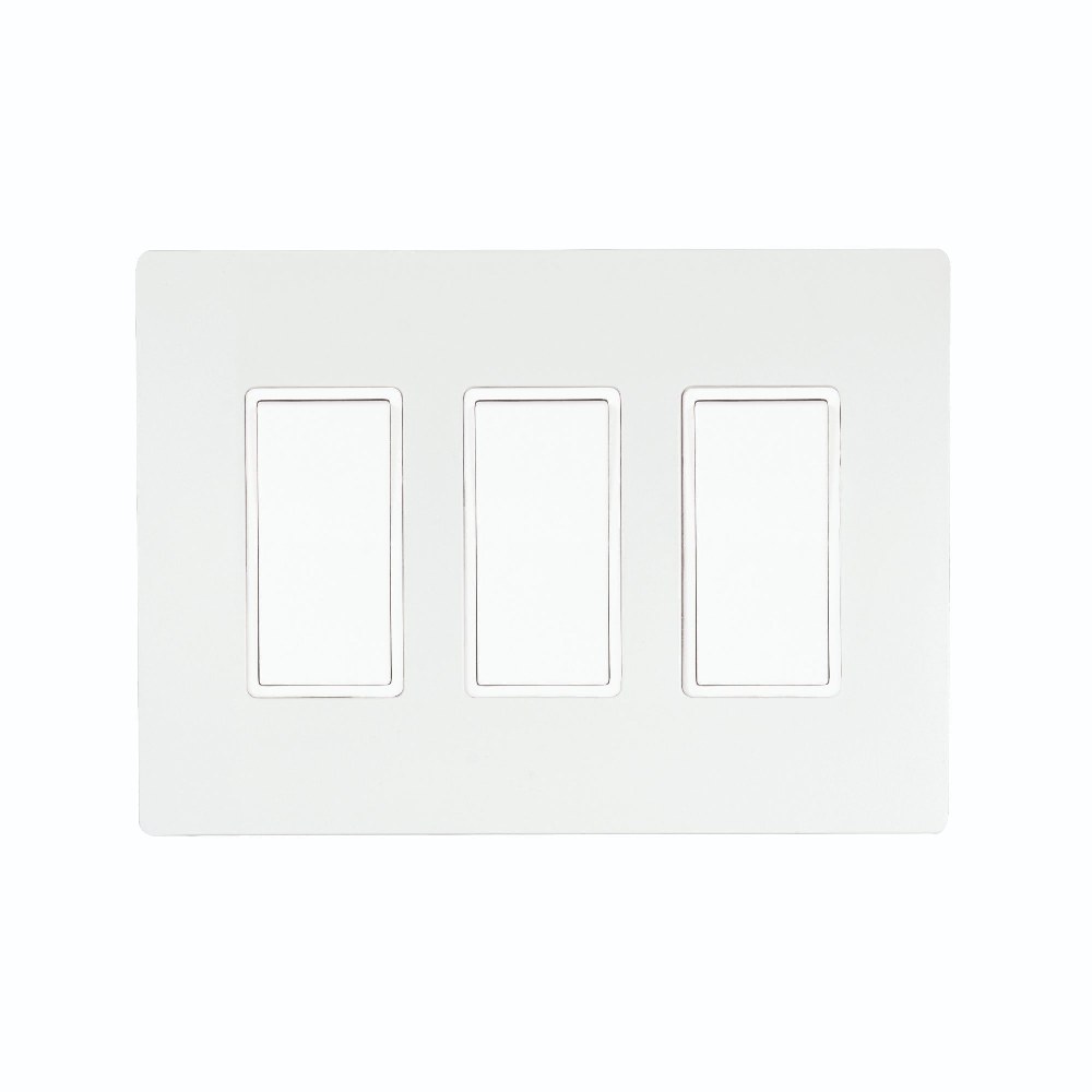 Innova-Simple Switch Wall Plate and Gang Box - 20 Amp Per Pole-White Finish-Three Switch What's Included-EFSSPW3