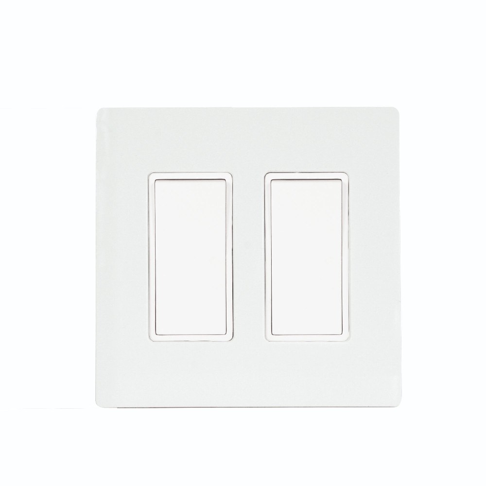 Innova-Simple Switch Wall Plate and Gang Box - 20 Amp Per Pole-White Finish-Two Switch What's Included-EFSSPW2