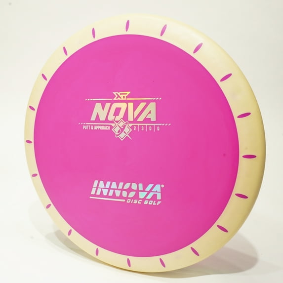 Innova XT Nova - Overmold Disc Golf Putter & Approach Disc, Pick Your Disc 175g Pink w/ Off White Rim