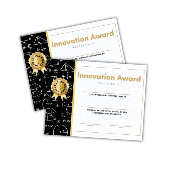 Innovation Award STEM Math Science Certificate 30pk 8.5x11 Fair Winner Creative Green Olympiad Sustainability Environmental Recognition
