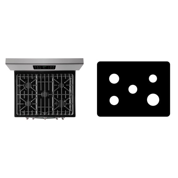 Innovation Liner Custom Fit Reusable Burner Liner for Frigidaire 30 Inch 5-Burner Gas Range FGGF3036TF FGGF3036TB FGGF3036TW FGGF3036TD, Heat-Resistant Stovetop Protector and Splatter Guard Cover