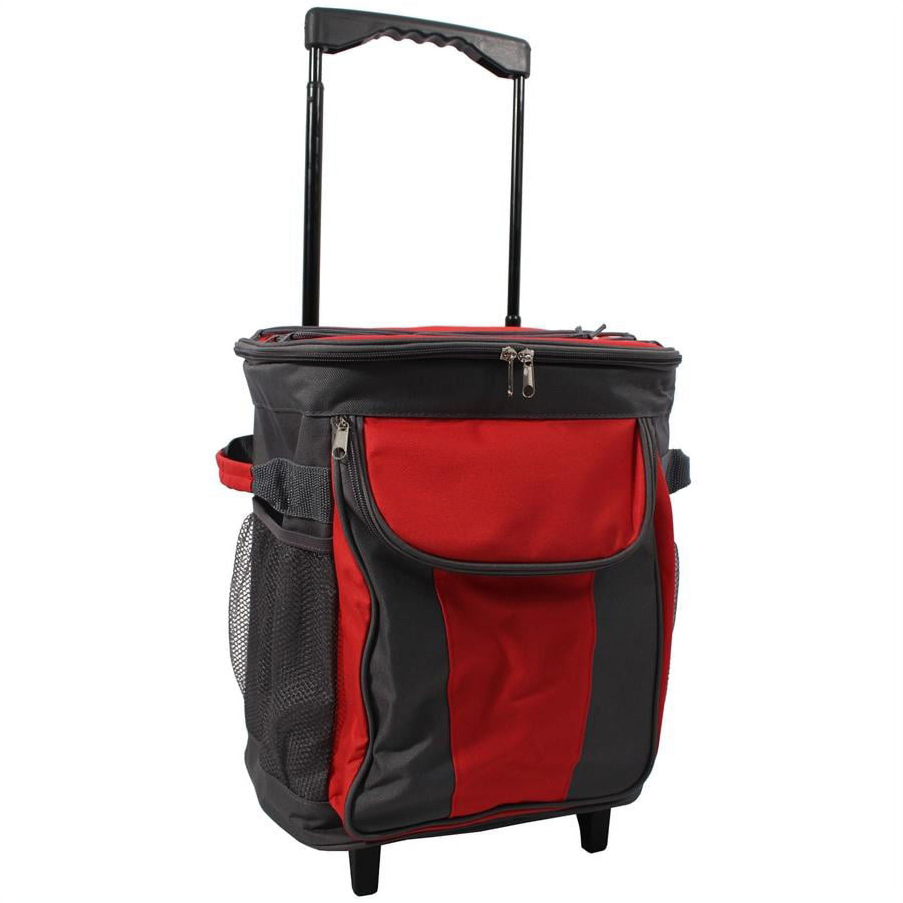 Innovation Nature - Insulated Cooler on Wheels, 32x21x37cm, Contains 40 Cans, Red and Gray