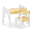 thumbnail image 1 of Innovation Works 2Pcs Wooden Kids Table and Chair Set, MDF Construction, Children Study Desk Furniture for 2-8 Years Old, 1 of 7