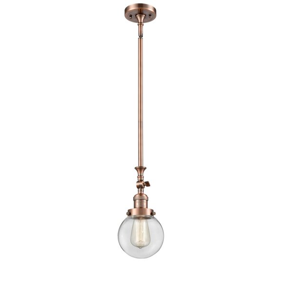 Innovations 1-LT Beacon 6" Mini Pendant - Antique Copper - 206-AC-G202-6