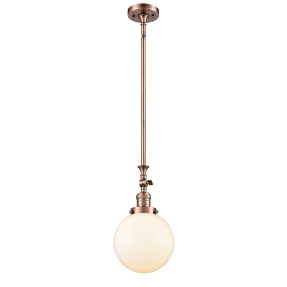 Innovations 1-LT Beacon 8" Mini Pendant - Antique Copper - 206-AC-G201-8