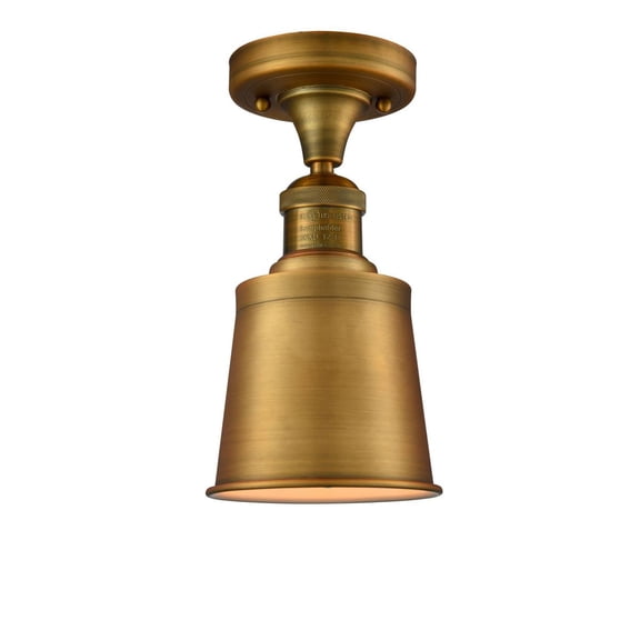 Innovations 1-LT LED Addison 5" Semi-Flush Mount - Brushed Brass - 517-1CH-BB-M9-LED