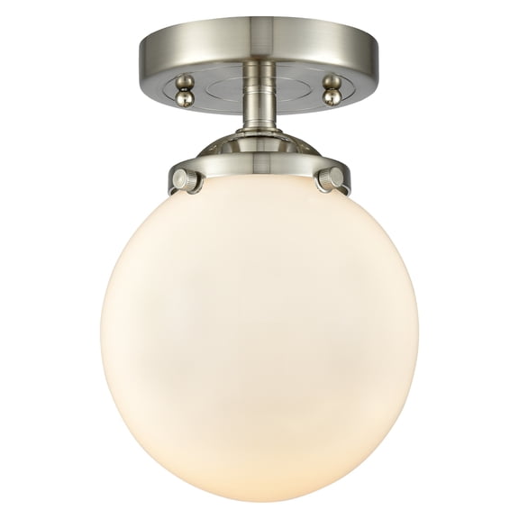 Innovations 1-LT LED Beacon 6" Semi-Flush Mount - Brushed Satin Nickel - 284-1C-SN-G201-6-LED