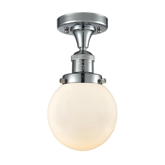 Innovations 1-LT LED Beacon 6" Semi-Flush Mount - Polished Chrome - 517-1CH-PC-G201-6-LED