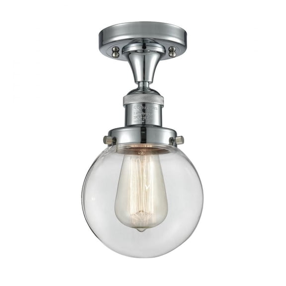 Innovations 1-LT LED Beacon 6" Semi-Flush Mount - Polished Chrome - 517-1CH-PC-G202-6-LED