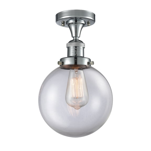 Innovations 1-LT LED Beacon 8" Semi-Flush Mount - Polished Chrome - 517-1CH-PC-G202-8-LED