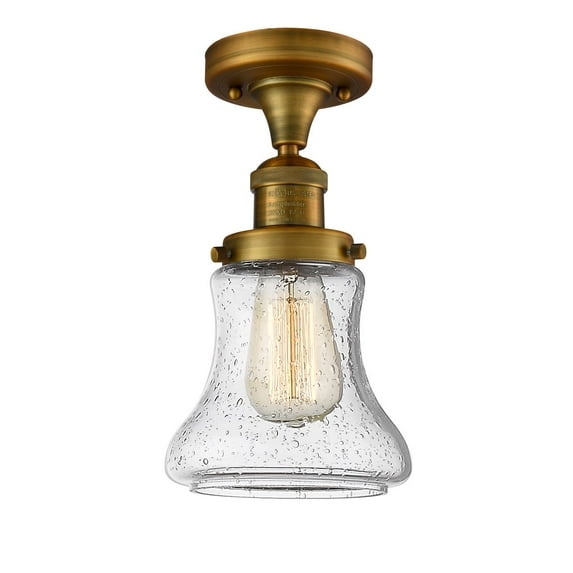 Innovations 1-LT LED Bellmont 6.5" Semi-Flush Mount - Brushed Brass - 517-1CH-BB-G194-LED