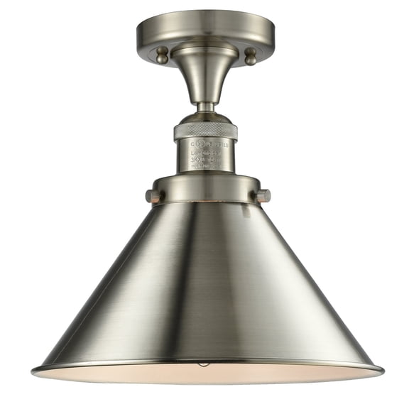 Innovations 1-LT LED Briarcliff 10" Semi-Flush Mount - Brushed Satin Nickel - 517-1CH-SN-M10-LED