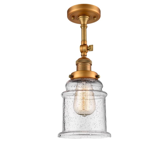 Innovations 1-LT LED Canton 6.5" Semi-Flush Mount - Brushed Brass - 201F-BB-G184-LED