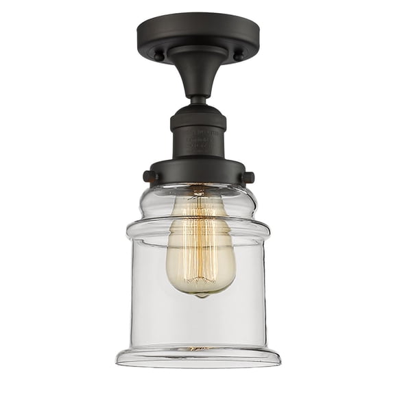 Innovations 1-LT LED Canton 6.5" Semi-Flush Mount - Oil Rubbed Bronze - 517-1CH-OB-G182-LED