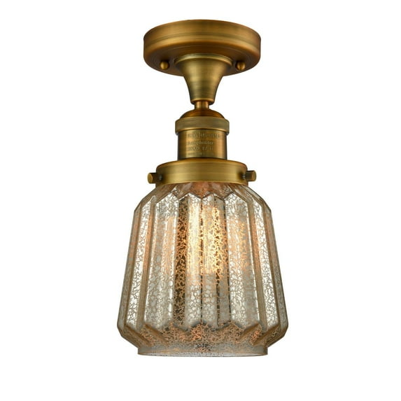 Innovations 1-LT LED Chatham 6" Semi-Flush Mount - Brushed Brass - 517-1CH-BB-G146-LED